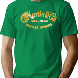 2021 Martin Guitars Essential T-Shirt - Retro Graphic Tee for Men & Women - Green