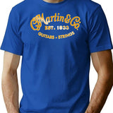 2021 Martin Guitars Essential T-Shirt - Retro Graphic Tee for Men & Women - Blue