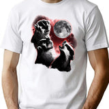 3 Badger Moon T-Shirt - Retro Graphic Tee for Men & Women - White