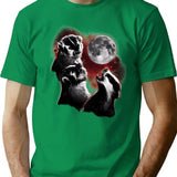 3 Badger Moon T-Shirt - Retro Graphic Tee for Men & Women - Green