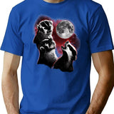 3 Badger Moon T-Shirt - Retro Graphic Tee for Men & Women - Blue