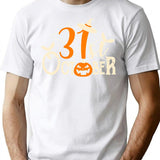 31st October Halloween T-Shirt - Retro Graphic Tee for Men & Women - White