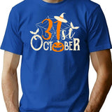 31st October Halloween T-Shirt - Retro Graphic Tee for Men & Women - Blue