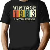 40 Year Old Vintage 1983 Classic Car 40th Birthday Gifts T-Shirt - Black
