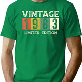 40 Year Old Vintage 1983 Classic Car 40th Birthday Gifts T-Shirt - Green