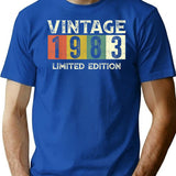 40 Year Old Vintage 1983 Classic Car 40th Birthday Gifts T-Shirt - Blue