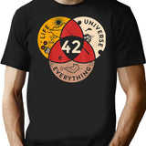 42 Answer To Life Universe And Everything Science Vintage T-Shirt - Black