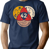 42 Answer To Life Universe And Everything Science Vintage T-Shirt - Navy