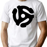 45 Record Adapter T-Shirt - Retro Graphic Tee for Men & Women - White
