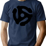45 Record Adapter T-Shirt - Retro Graphic Tee for Men & Women - Navy