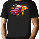 4cv T-Shirt - Retro Graphic Tee for Men & Women - Black