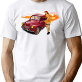 4cv T-Shirt - Retro Graphic Tee for Men & Women - White