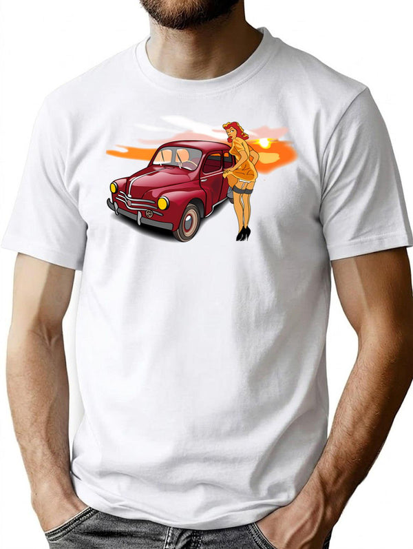 4cv T-Shirt - Retro Graphic Tee for Men & Women - White
