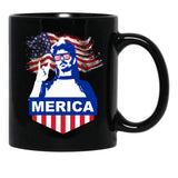 4Th Of July Joe Dirt Merica Black Coffee Mug - Black