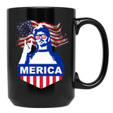 4Th Of July Joe Dirt Merica Black Coffee Mug - Black