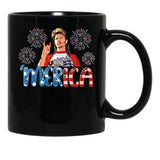 4Th Of July Joe Dirt Black Coffee Mug - Black