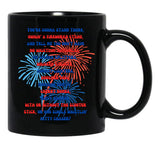 4Th Of July Text Black Coffee Mug - Black