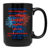 4Th Of July Text Black Coffee Mug - Black