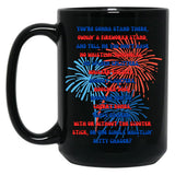 4Th Of July Text Black Coffee Mug
