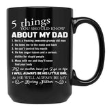5 Things You Should Know About My Dad Father'S Day Pullover Hoodie Black Coffee Mug - Black