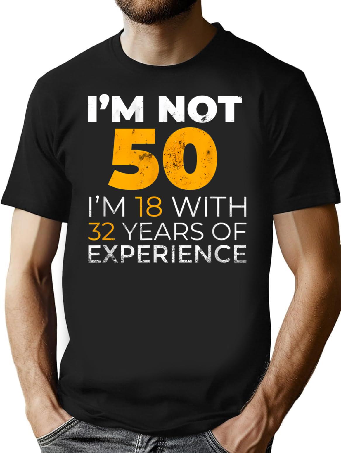 50th Funny Man Woman 50 Years Party T-Shirt - Black