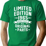 56th Birthday T Shirt Born In 1965 Shirt Gift Present Limited Edition Year 1965 All Original Parts Funny 56 Years Old Tee - Green