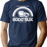 6000 Sux (white Print) T-Shirt - Retro Graphic Tee for Men & Women - Navy