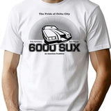 6000 Sux T-Shirt - Retro Graphic Tee for Men & Women - White