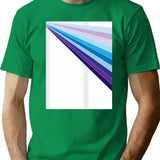 65 Mcmlxv White Retro 70s Disco Blue Streaks Of Light Pattern T-Shirt - Green