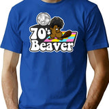 70's Beaver T-Shirt - Retro Graphic Tee for Men & Women - Blue