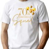 70th Happy Birthday Squad Balloon Elegant Bday Party For 70 Years T-Shirt - White