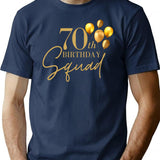 70th Happy Birthday Squad Balloon Elegant Bday Party For 70 Years T-Shirt - Navy