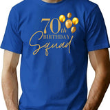 70th Happy Birthday Squad Balloon Elegant Bday Party For 70 Years T-Shirt - Blue