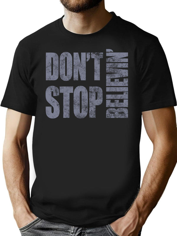 80's Journey Don't Stop Believin' T-Shirt - Retro Graphic Tee for Men & Women - Black