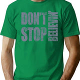 80's Journey Don't Stop Believin' T-Shirt - Retro Graphic Tee for Men & Women - Green