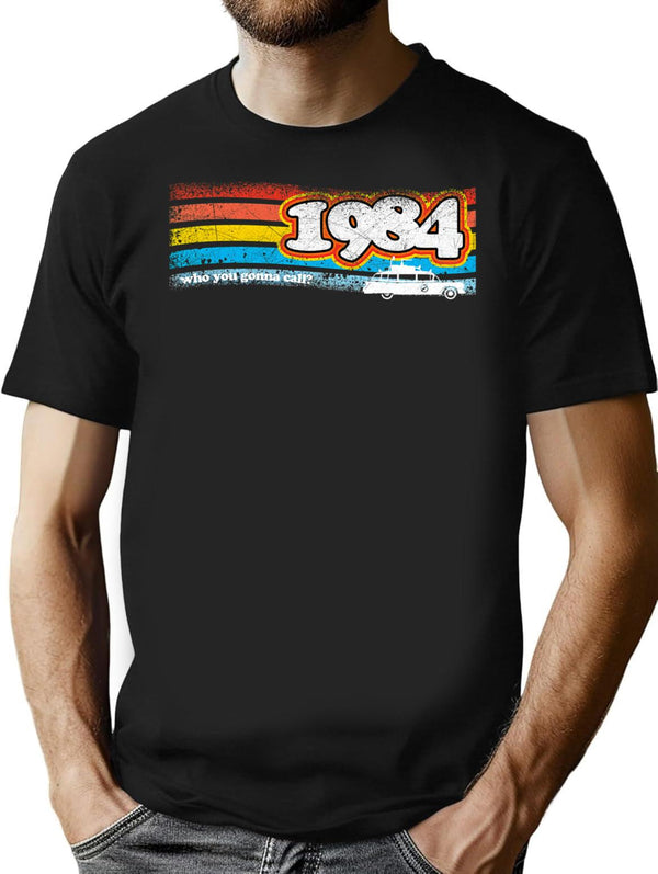 84 Buster T-Shirt - Retro Graphic Tee for Men & Women - Black