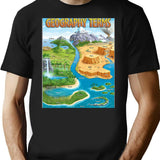 90's Geography Terms Map Meme T-Shirt - Retro Graphic Tee for Men & Women - Black