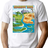 90's Geography Terms Map Meme T-Shirt - Retro Graphic Tee for Men & Women - White