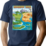 90's Geography Terms Map Meme T-Shirt - Retro Graphic Tee for Men & Women - Navy