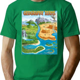 90's Geography Terms Map Meme T-Shirt - Retro Graphic Tee for Men & Women - Green