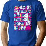 90s Library T-Shirt - Retro Graphic Tee for Men & Women - Blue