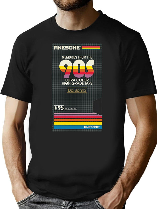 90s Memories Vhs T-Shirt - Retro Graphic Tee for Men & Women - Black