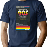90s Memories Vhs T-Shirt - Retro Graphic Tee for Men & Women - Navy