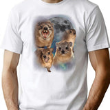 90s Retro Screaming Rock Hyraxes Moon T-Shirt - White