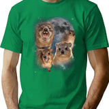 90s Retro Screaming Rock Hyraxes Moon T-Shirt - Green