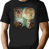 90s Vintage Retro Hyraxes Moon Meme T-Shirt - Black