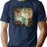 90s Vintage Retro Hyraxes Moon Meme T-Shirt - Navy