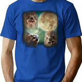 90s Vintage Retro Hyraxes Moon Meme T-Shirt - Blue