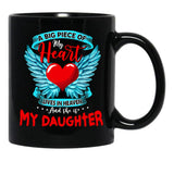 A Big Piece Of My Heart Lives In Heaven She Is My Daughter 1 Black Coffee Mug - Black