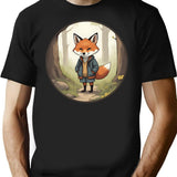 A Fox Wearing Vintage Clothes (1) T-Shirt - Black